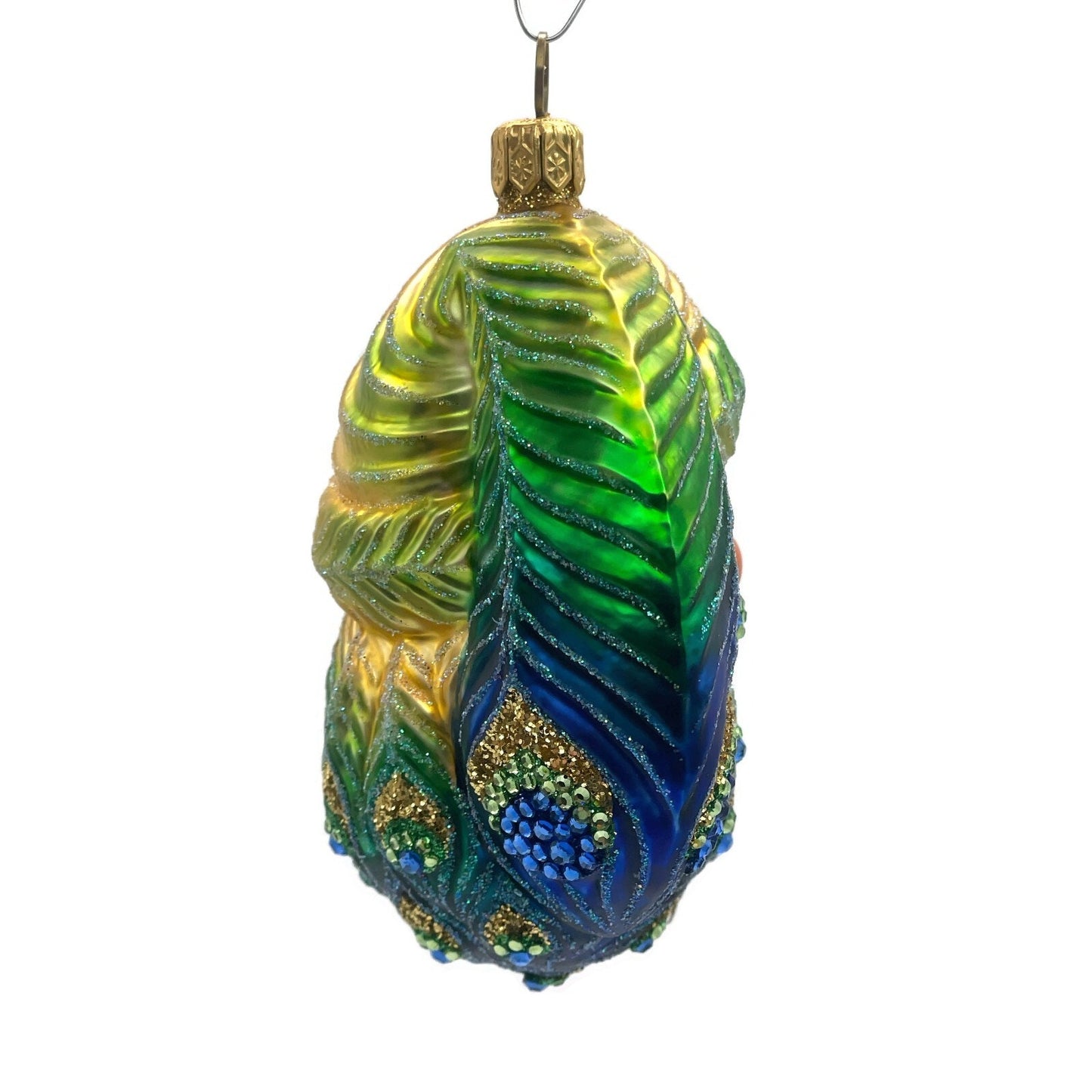 Patricia Breen Henrys Santa Claus Head Peacock Christmas Holiday Ornament