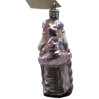 Patricia Breen Miniature Millennium Santa Lavender White Christmas Ornament 9948