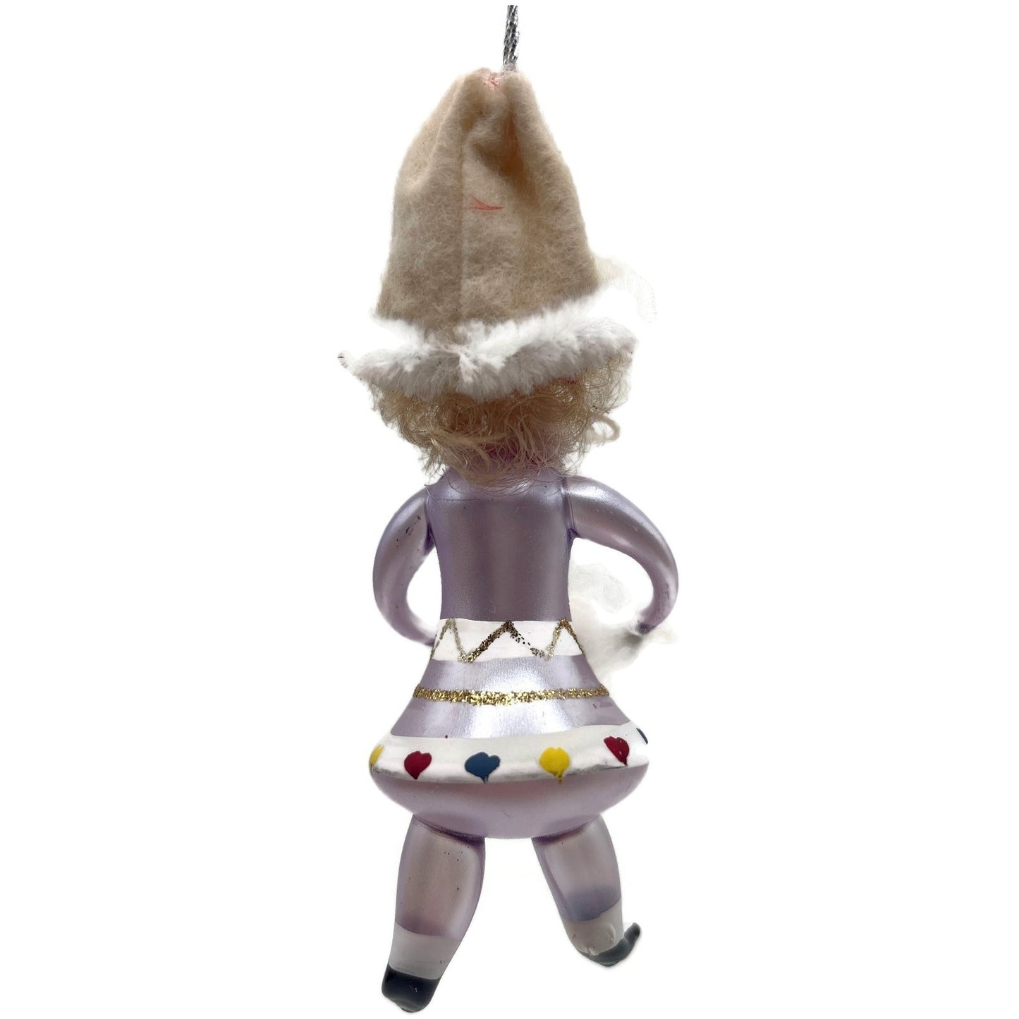 De Carlini Girl Skater With Muff White Hat Italian Glass Christmas Ornament