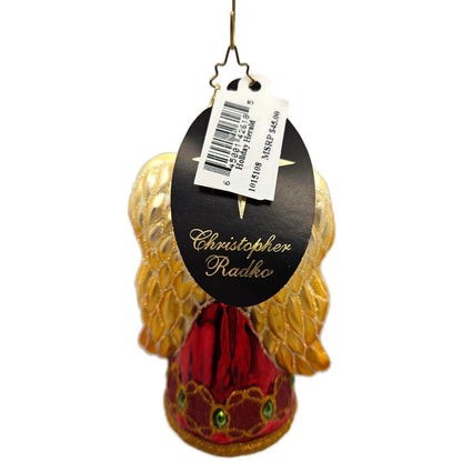 Christopher Radko Holiday Herald Angel Ornament 1015108 Red Gold Wings Christmas