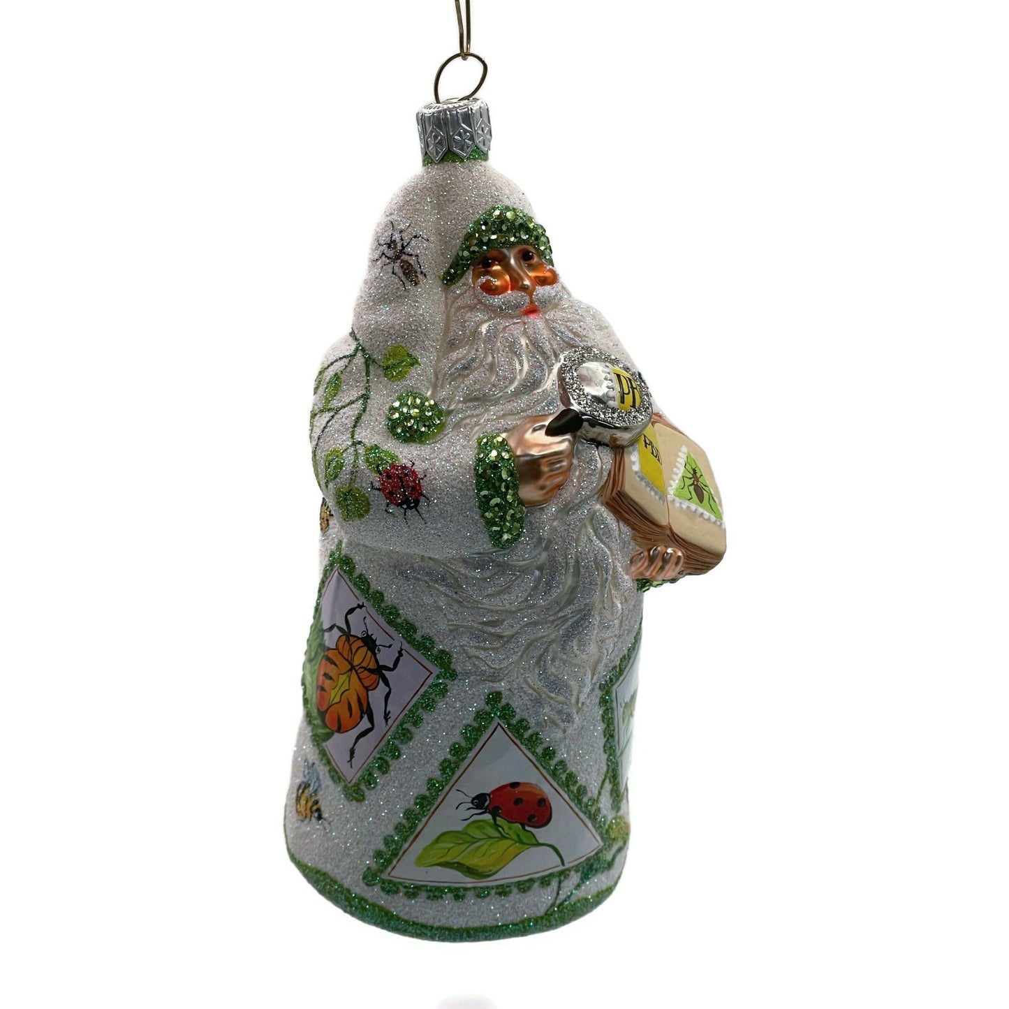 Patricia Breen Ornament Evans Santa Claus Insects Green Trim Spring Christmas