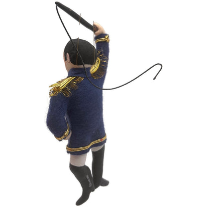 Gladys Boalt Circus Lion Tamer Whip Blue Fabric Christmas Tree Ornament Signed