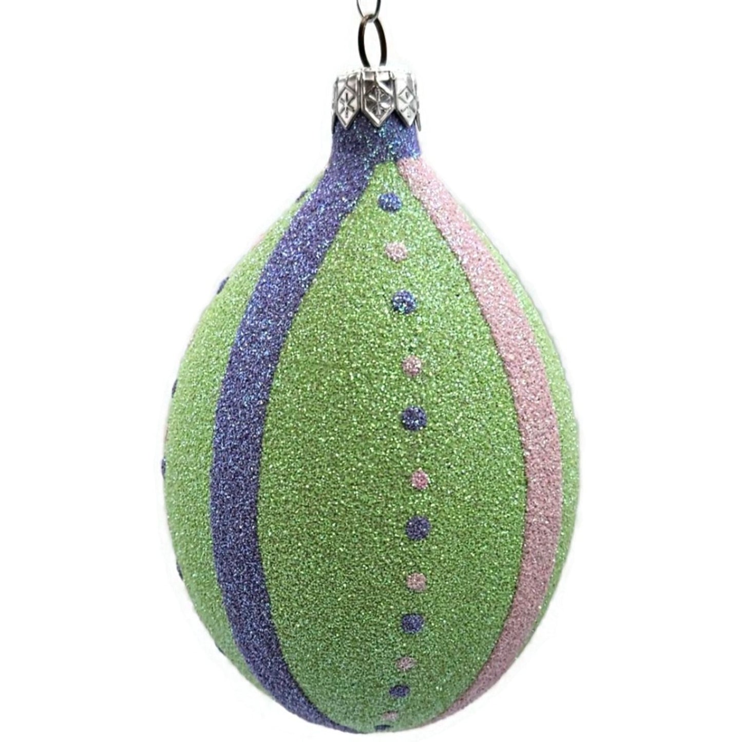 Patricia Breen Easter Egg Green Thin Stripe Easter Christmas Tree Ornament