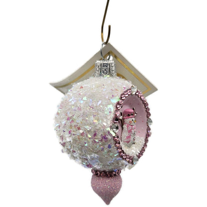 Patricia Breen Memento Reflector Snowman Pink Christmas Tree Ornament HCB