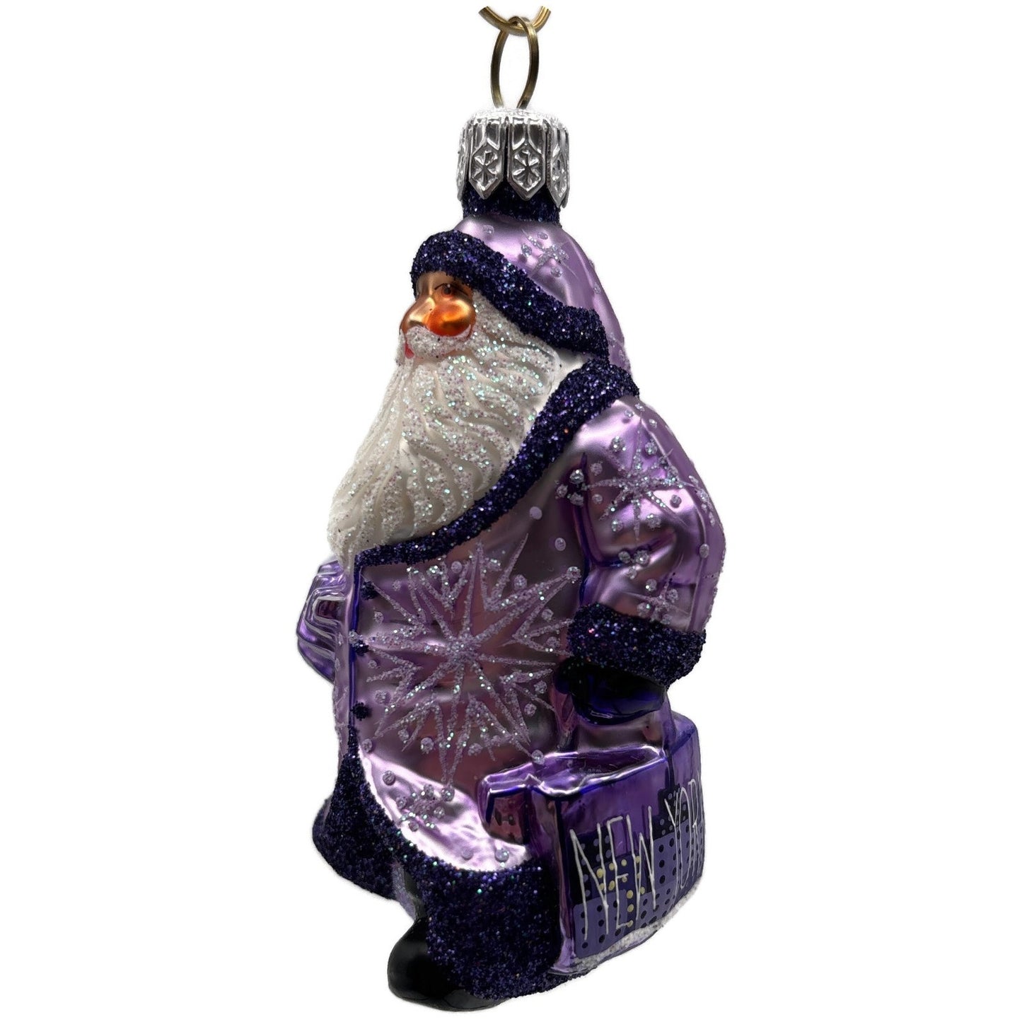 Patricia Breen Miniature City Santa Purple New York Snowflake Christmas Ornament