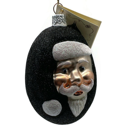 Patricia Breen Jelly Bean Santa Claus Black Glittered Easter Christmas Ornament