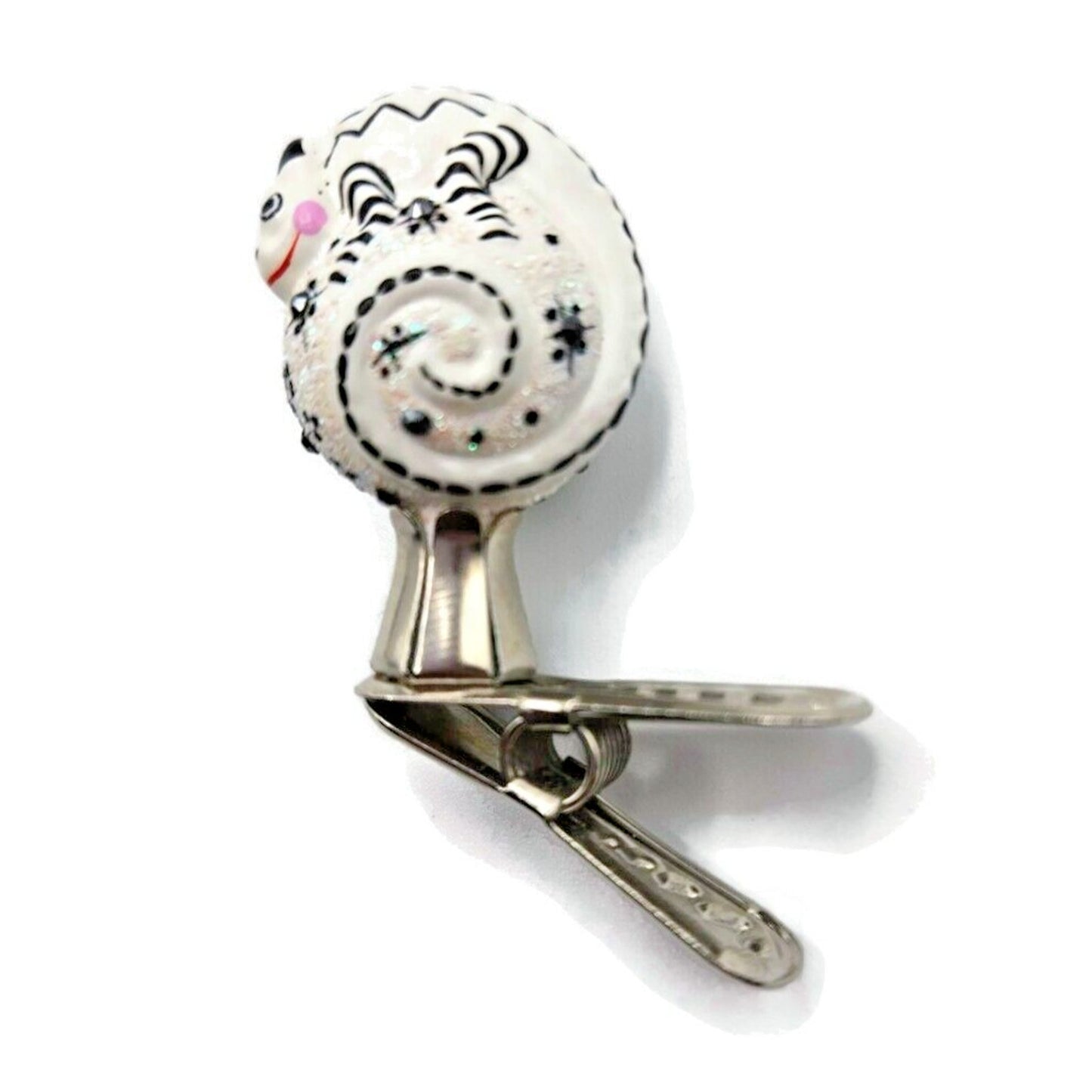 Patricia Breen Petite Miniature Chameleon Snowflakes Pearl Christmas Ornament