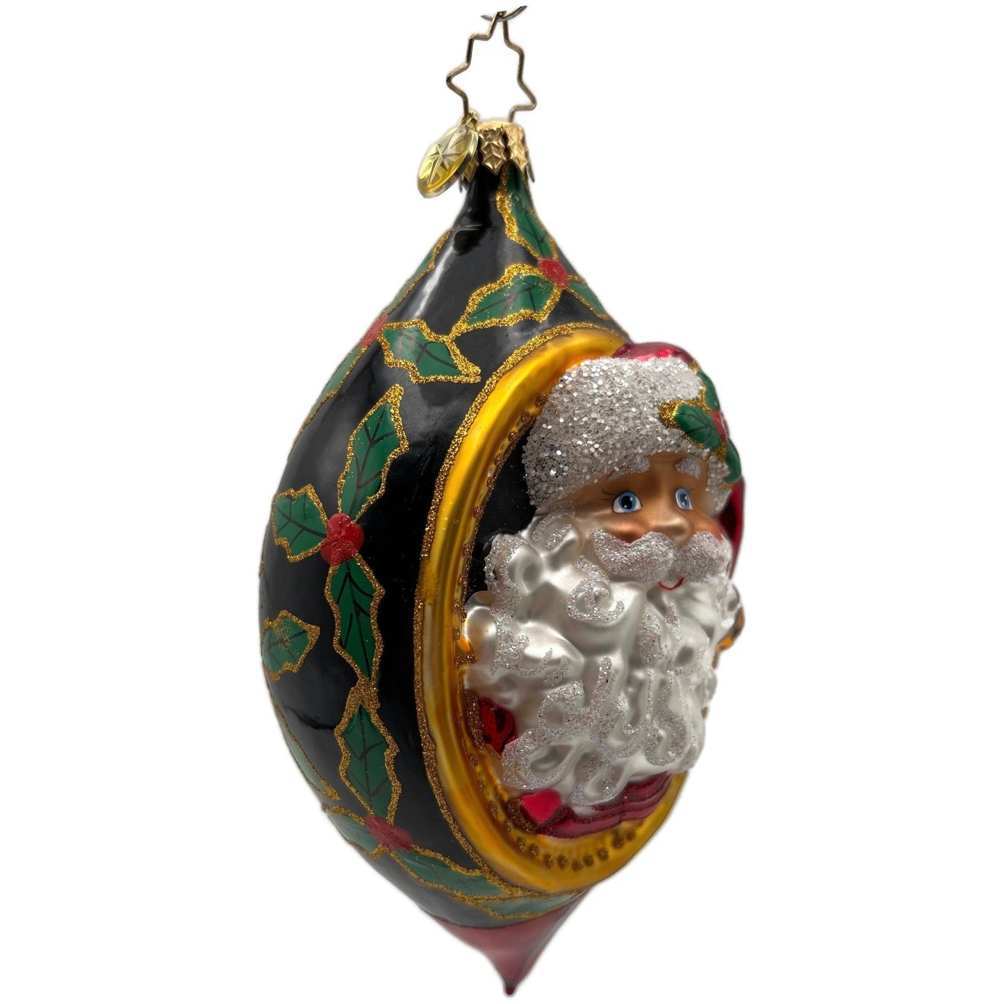 Christopher Radko Holly Jolly Christmas Santa Holiday Drop Ornament 1020956