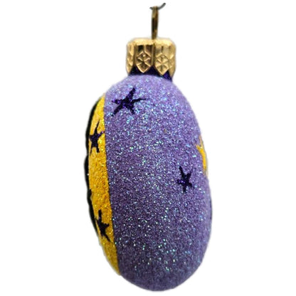 Patricia Breen Salem Medallion Violet Moon Stars Glass Halloween Ornament 2212