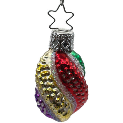Swirled Kugel Multicolor German Blown Glass Christmas Tree Inge Glass Ornament