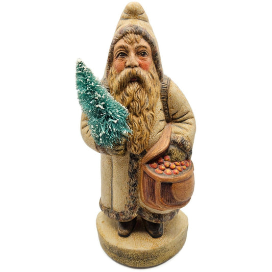 Vaillancourt Father Christmas Ice Cream Mould in White Folk Art Chalkware Figure
