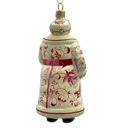 Patricia Breen Splendid Santa Chinoiserie Red Christmas Holiday Tree Ornament