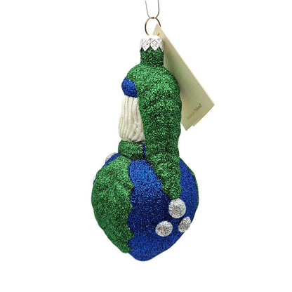 Patricia Breen Hollyberry Santa Claus Blue Green Christmas Holiday Tree Ornament