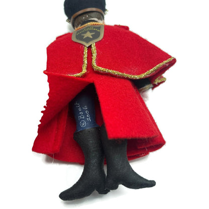 Gladys Boalt FAO Schwarz Soldier Red Fabric Christmas Tree Ornament Signed