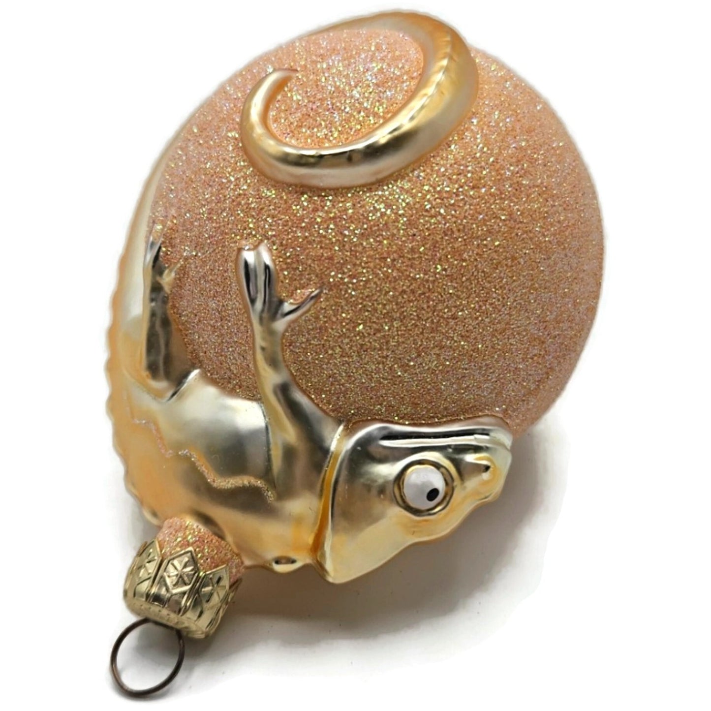 Patricia Breen Chameleon Peach Glittered Christmas Spring Tree Ornament