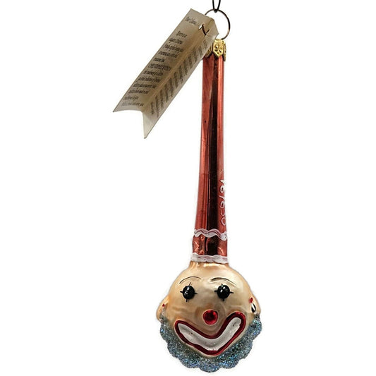 Christopher Radko Clown Rattle Vintage Glass Christmas Tree Ornament 161630