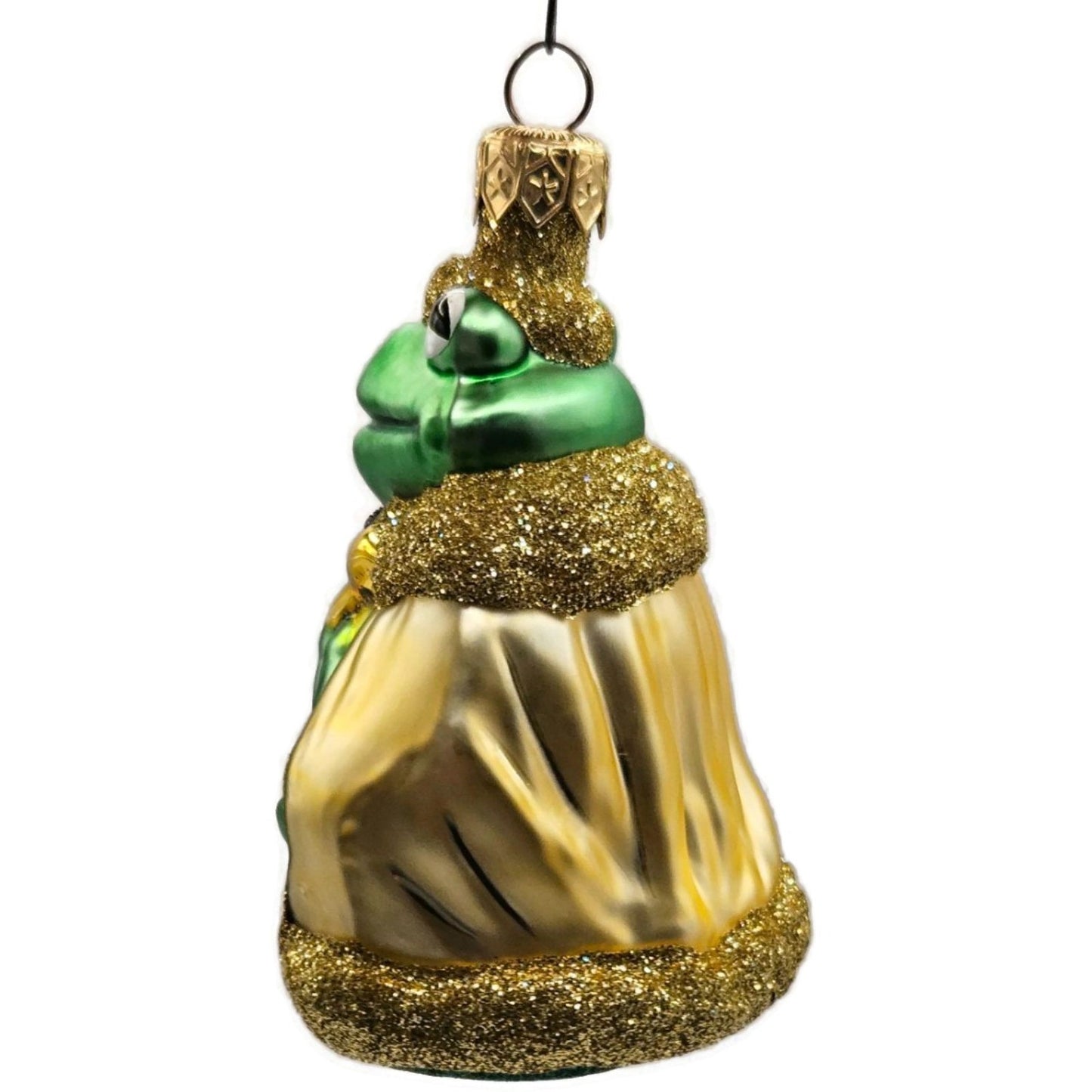 Patricia Breen Frog King Shiny Gold Crown And Stem Glittered Christmas Ornament