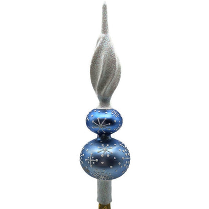 Patricia Breen Miniature Blizzard Finial Light Blue Matte Christmas Tree Topper