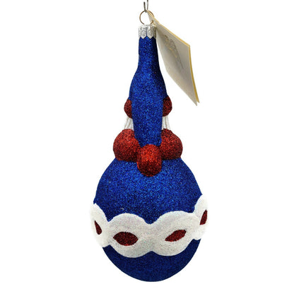 Patricia Breen Faberge Santa Claus Red White Blue Christmas Holiday Ornament