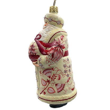 Patricia Breen Splendid Santa Chinoiserie Red Christmas Holiday Tree Ornament
