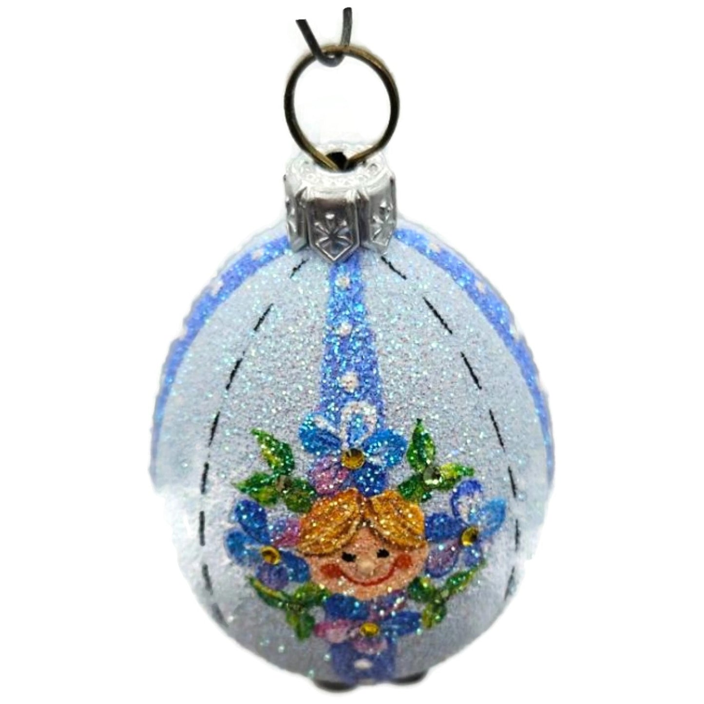 Patricia Breen Easter Egg Masquerade Forget-Me-Not Floral Christmas Ornament