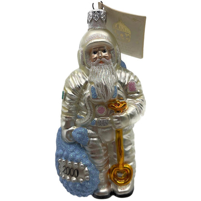 Patricia Breen Millennium Santa Claus 1900 2000 Blue Pearl Christmas Ornament