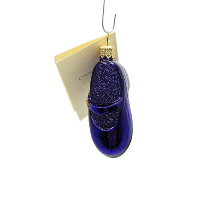 Patricia Breen Little Ones Shoe Purple Glittered Christmas Holiday Tree Ornament