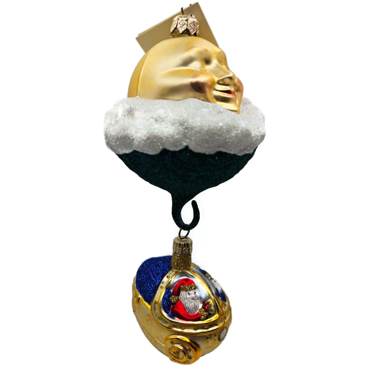 Patricia Breen Santa's Underwater Sleigh Moon Christmas Ornament Signed 9932