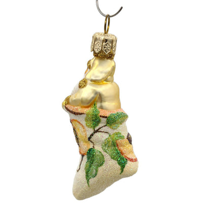 Patricia Breen Tiny Stocking Santa Peaches Christmas Holiday Ornament Peachtree