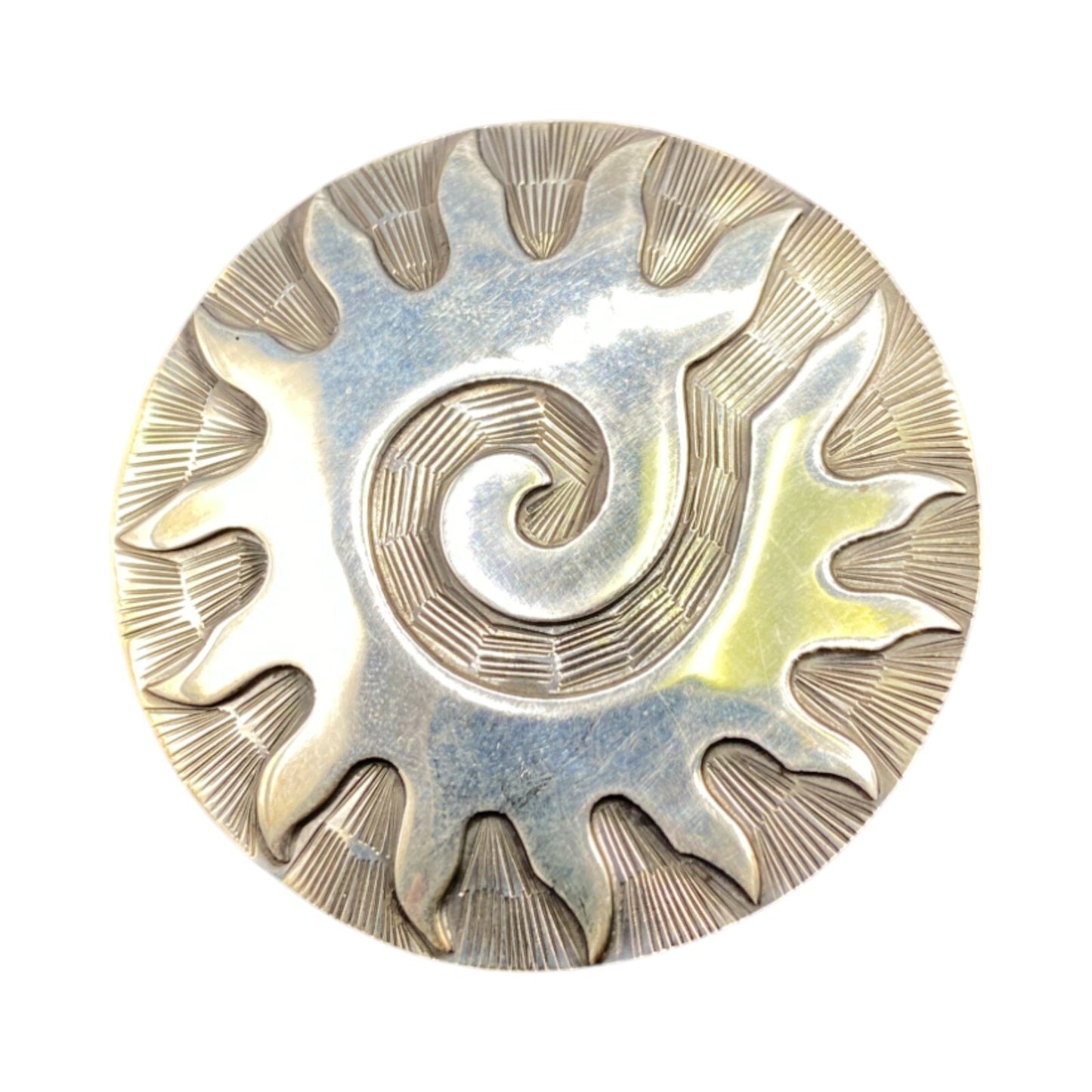 CII Ernesto Rodriguez Ocampo Stylized Sun Brooch Pendant 925 Sterling Silver