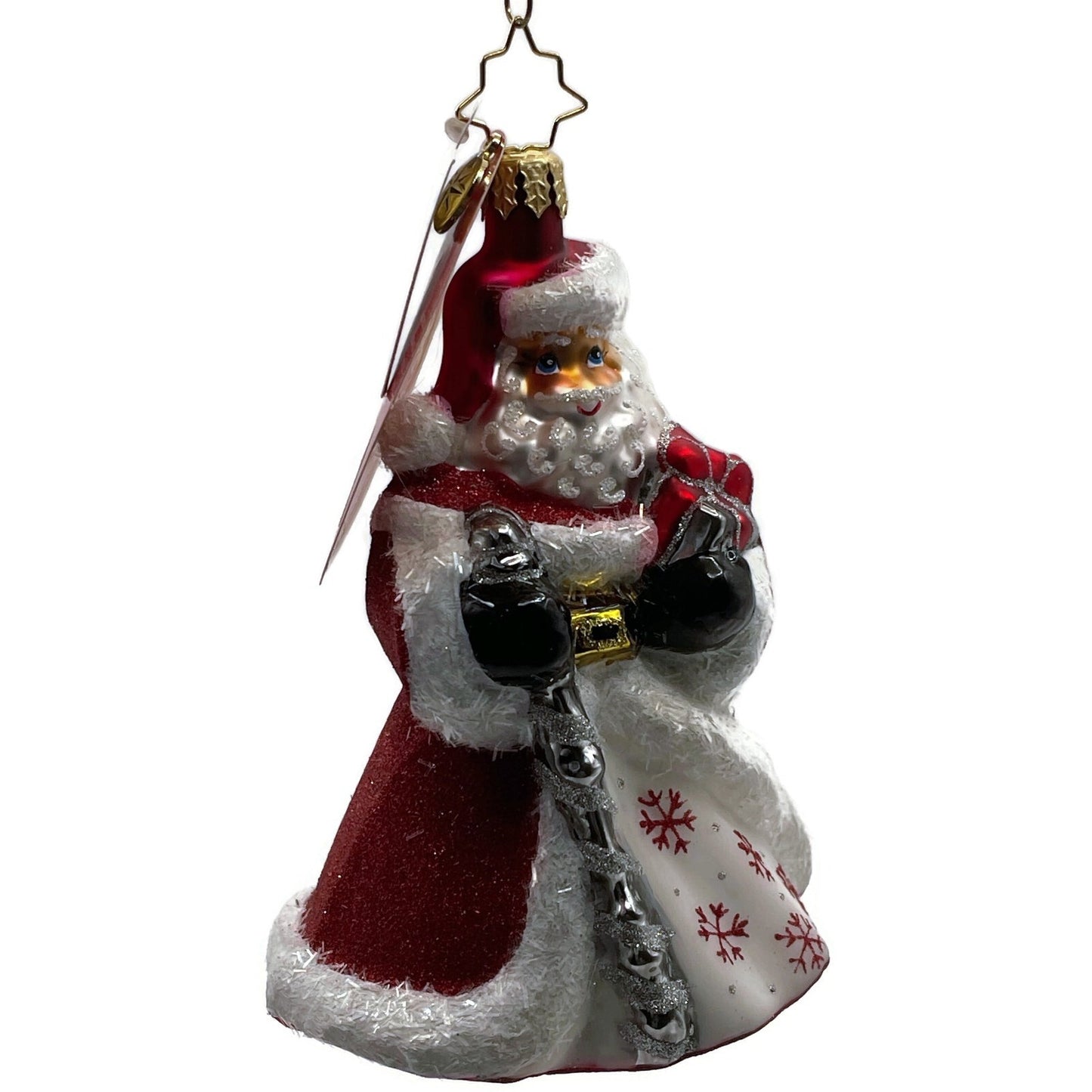 Christopher Radko Santas Flurry of Joy Snowflakes Christmas Decor Ornament