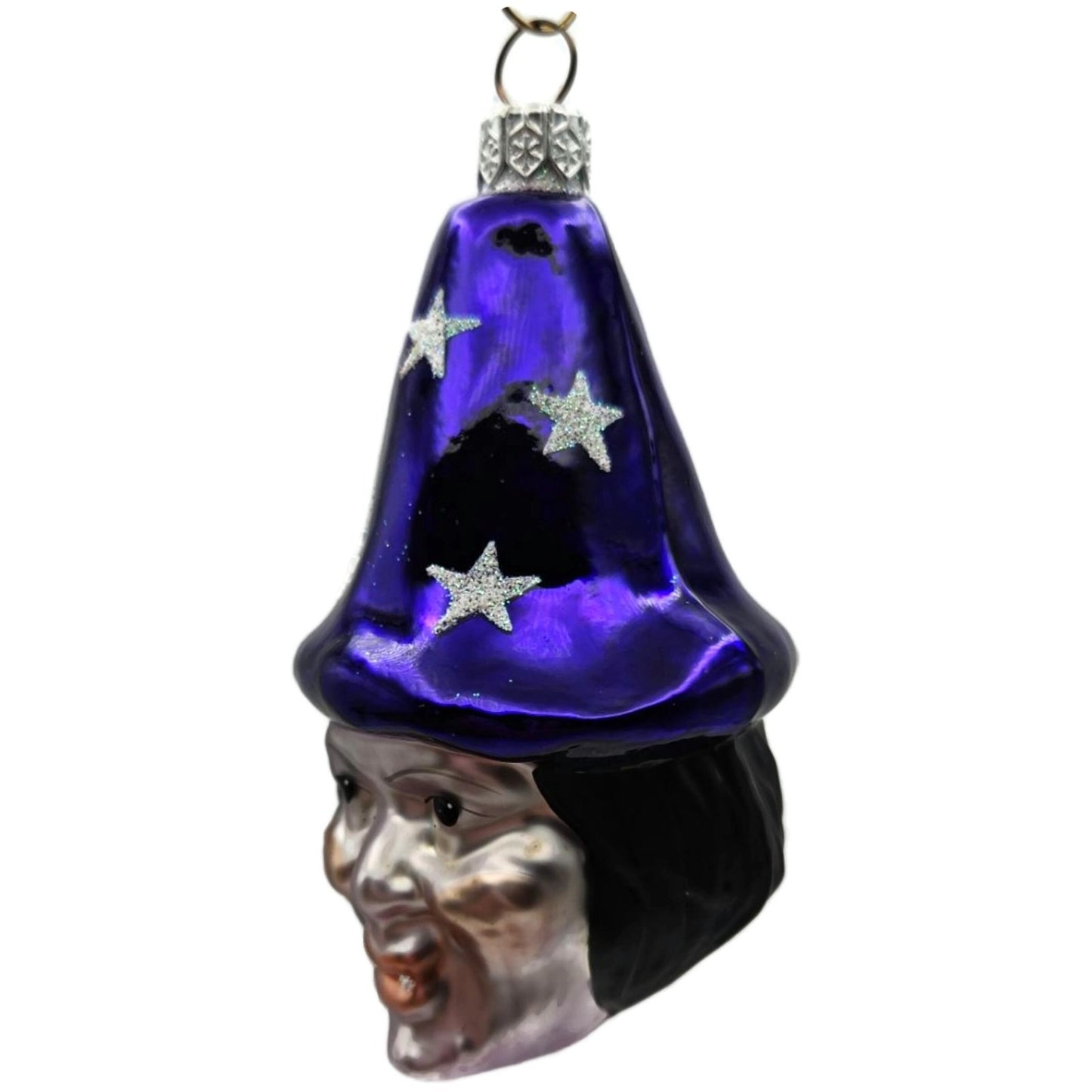 Patricia Breen Witch Hazel Lavender Face Purple Stars Halloween Ornament CATZ