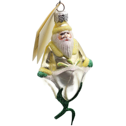 Patricia Breen Bluebell Yellow Santa Pearl Flower Spring Christmas Tree Ornament