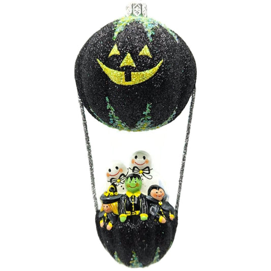 Patricia Breen Sweet Seekers Black Pumpkin Ghost Bat Halloween Tree Ornament