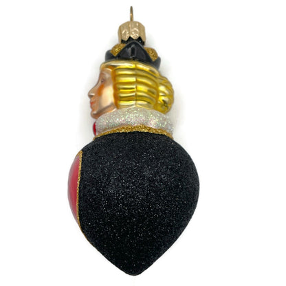 Patricia Breen Miniature Queen of Hearts Black Shiny Heart Valentines Ornament