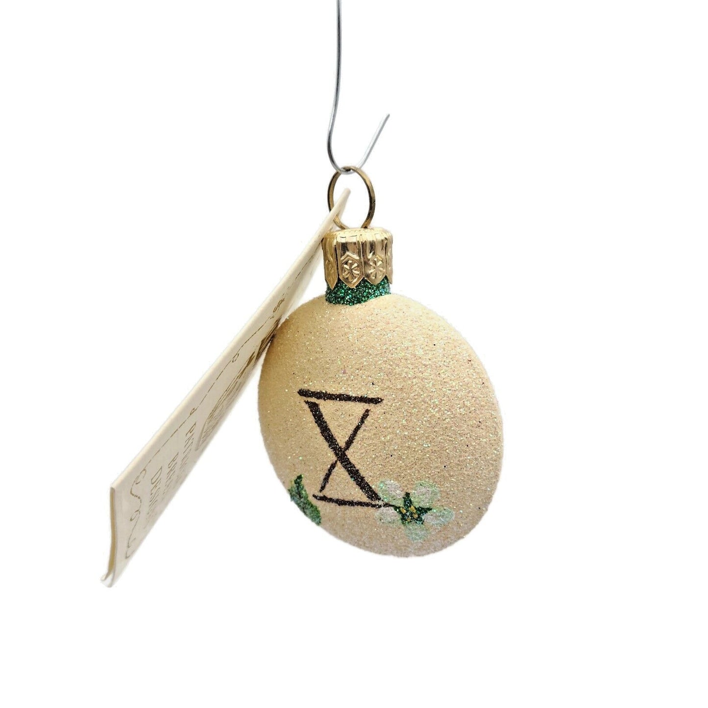 Patricia Breen Anniversary Medallion Spring Peach Basket Christmas Tree Ornament