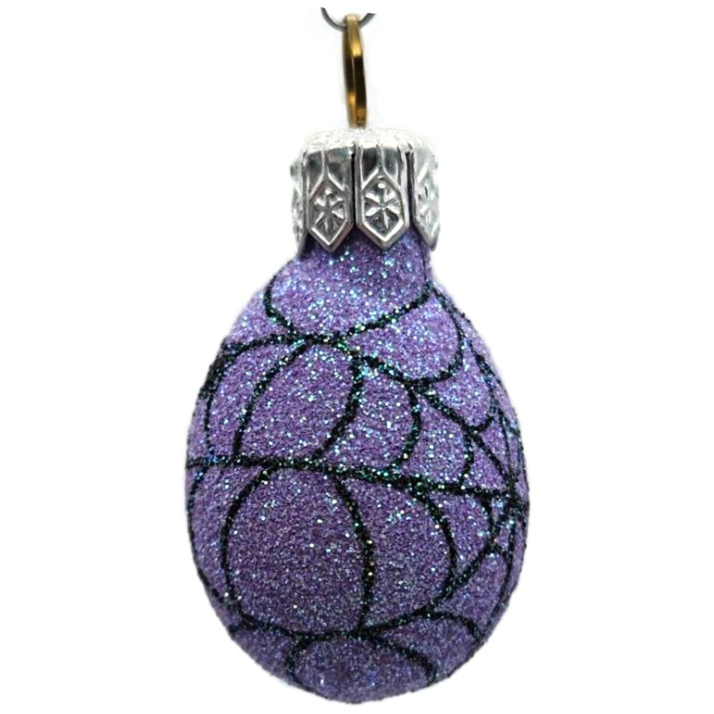 Patricia Breen Miniature Egg Spider Web Purple Halloween Christmas Tree Ornament