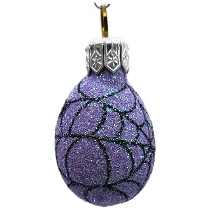 Patricia Breen Miniature Egg Spider Web Purple Halloween Christmas Tree Ornament