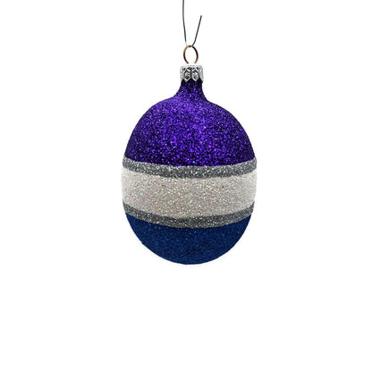Patricia Breen Eggs Set of 3 Purple Blue Silver Easter Christmas Tree Ornament