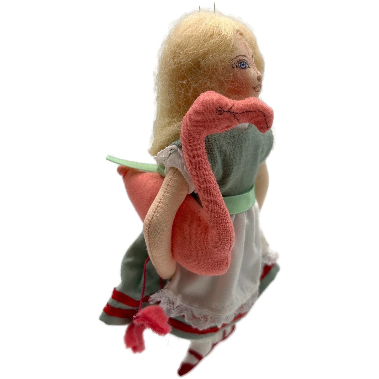 Gladys Boalt Alice With Flamingo Alice in Wonderland Christmas Ornament Signed