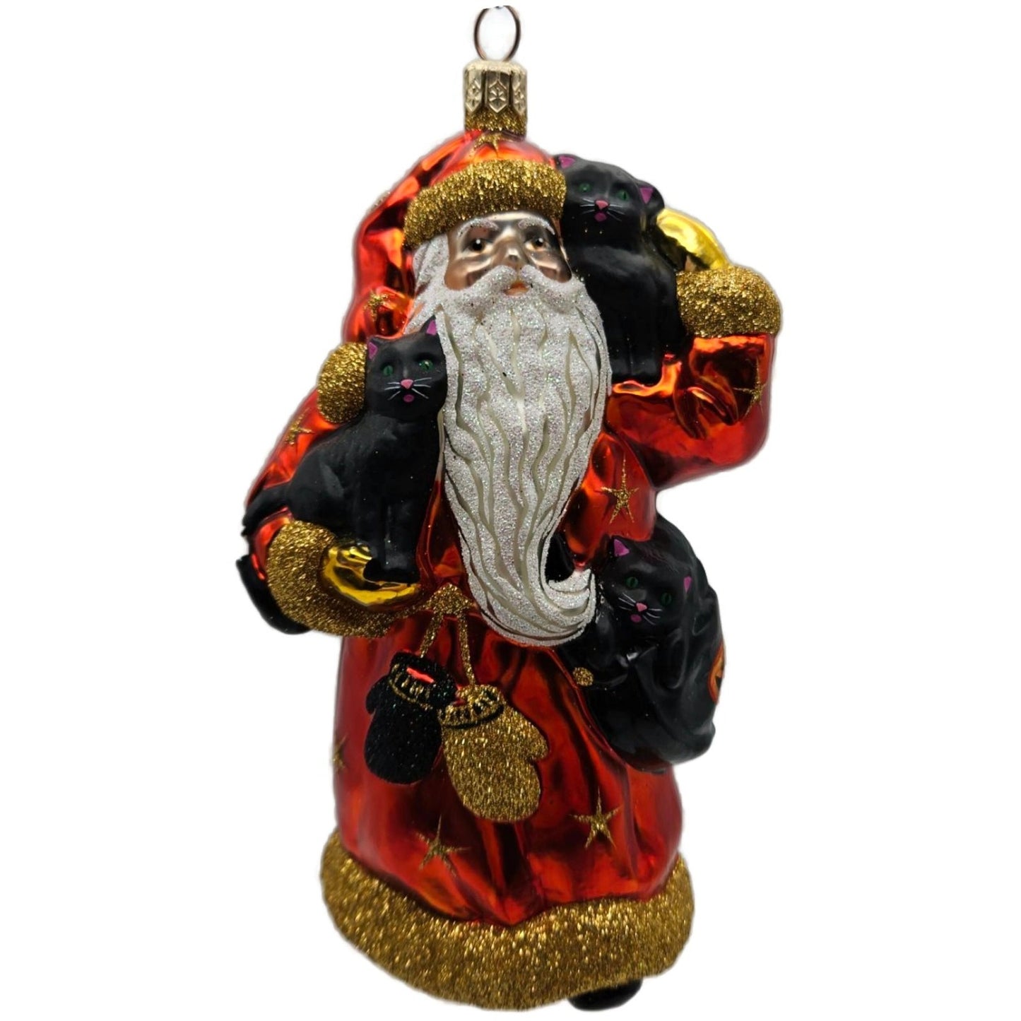 Patricia Breen Stanzi's Kittens Halloween Orange Stars Christmas Ornament CATZ