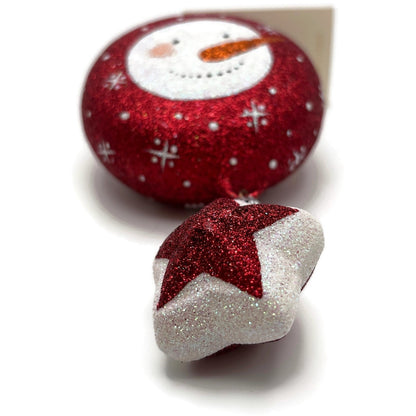 Patricia Breen Snowface Medallion With Star Red 2 Part Christmas Ornament CO