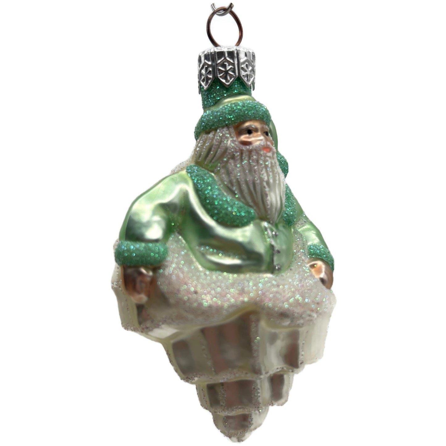Patricia Breen Turitella Santa Aquatic Green Shell Nautical Christmas Ornament