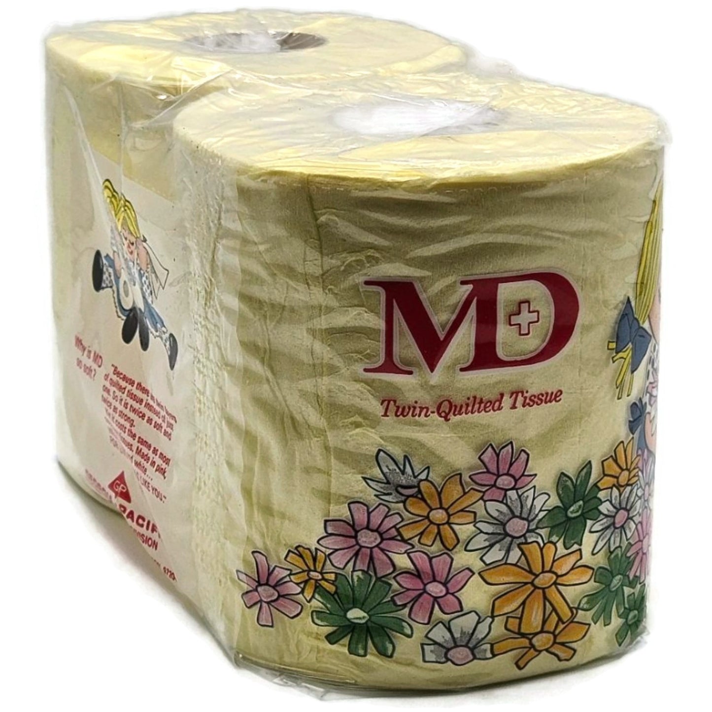Vintage MD Toilet Paper Yellow Twin Quilted Bathroom Tissue 2 Rolls 2 Ply NEW