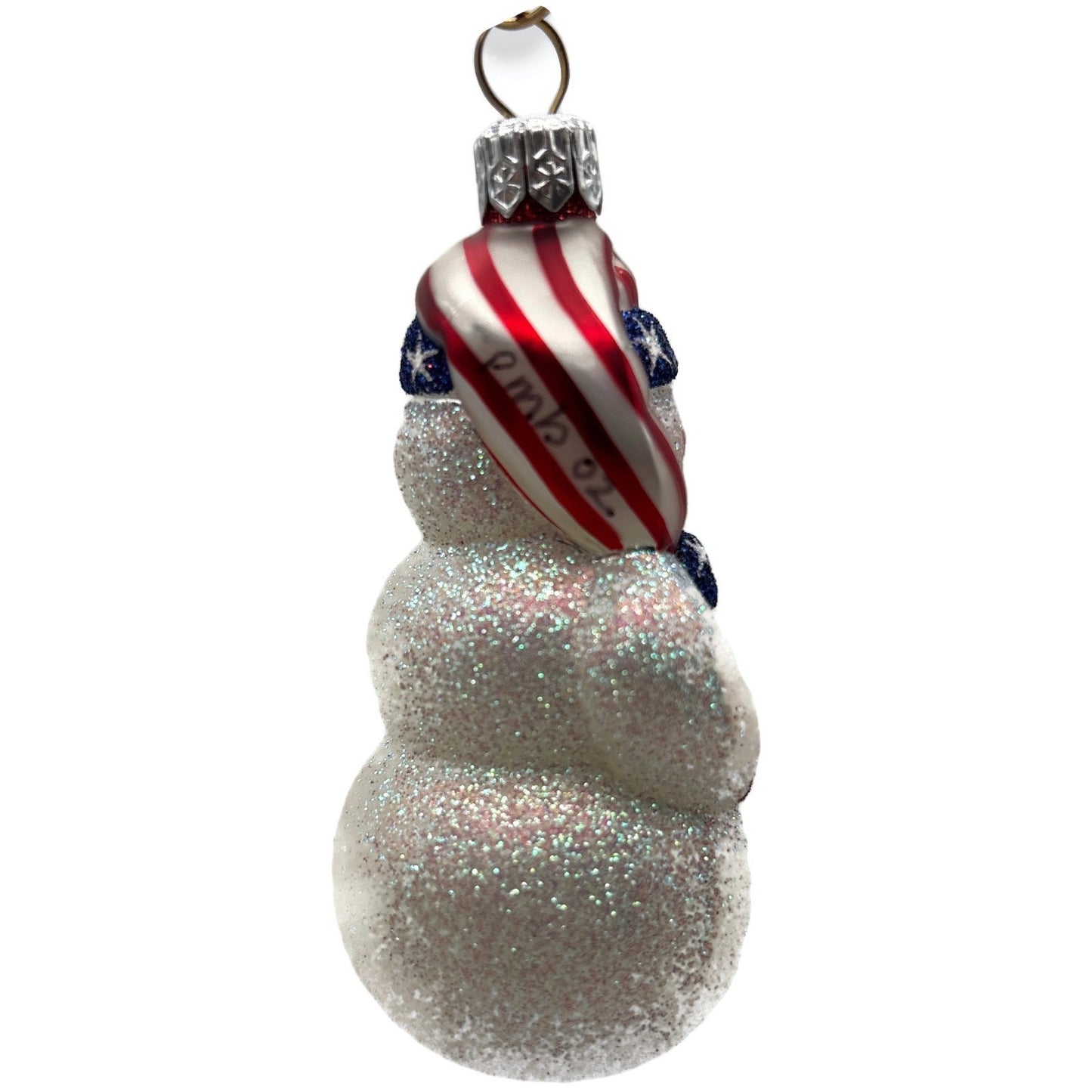 Patricia Breen Loving Snowman Patriotic Star Striped Christmas Tree Ornament