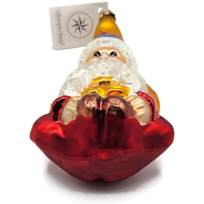 Christopher Radko Elfin Magic Sitting Gold Red Pants Christmas Tree Ornament