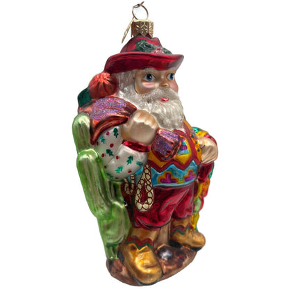 Christopher Radko Cowboy Santa Boots Christmas Tree Ornament Glass 00-QVC-2