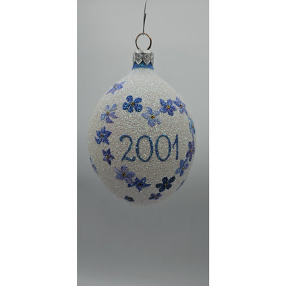 Patricia Breen Remembrance Egg 2001 Forget Me Not Spring Christmas Ornament 2100