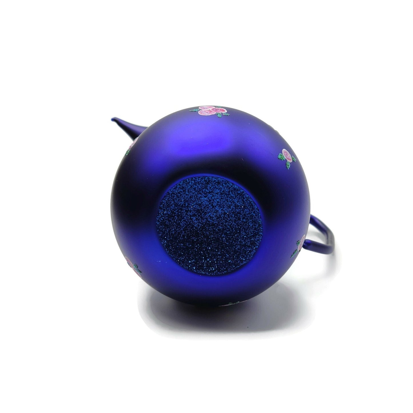 Patricia Breen Sweet Cream Colbalt Blue Glittered Top Spring Christmas Ornament