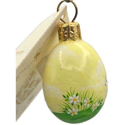 Patricia Breen Miniature Egg Surprise Rex Rides Glass Easter Bunny Tree Ornament